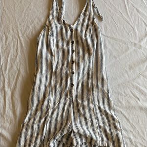 Blue and white romper